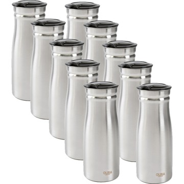 OLBIA 不鏽鋼水瓶 12148 10件組  銀  1L  10個