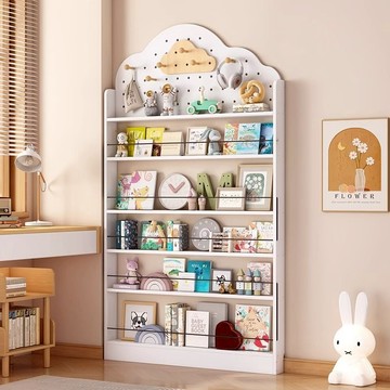 免運 可開統編 書架 繪本架 書櫃 收納架 置物架 落地收納架  超薄門后書架兒童家用一體靠墻邊落地實木多層窄書柜洞洞板收納架特惠/開立發票  全館九折 工廠直銷 特價 m1129