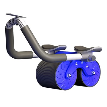 ANTIAN 二合一 平板支撐輔助器健腹輪  雙輪穩定  自動回彈  靜音設計  藍色