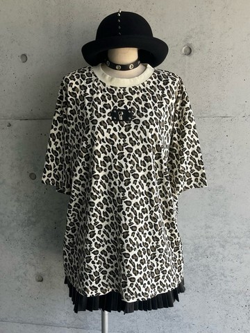 豹紋 oversize T 恤/棕色/紫色/F 尺寸/hellcatpunks/hcp-t-0260
