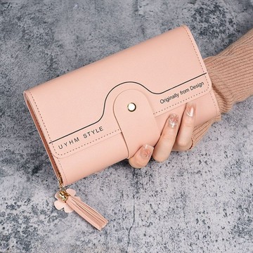 Bag House👜 2025新款拉鏈搭扣手拿包長款錢包女款大容量韓版時尚軟皮夾手機包