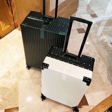 行李箱 旅行箱 拉桿箱 輕便萬向輪 出國學生登機箱韓版行李箱女拉桿箱男學生旅行箱萬向輪皮箱子大容量密碼箱鋁框款