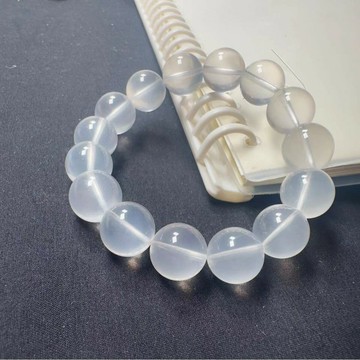 天然乳白晶意境奶白手鏈 水晶單圈手串圓珠串珠 鑫弘-素時衣櫥