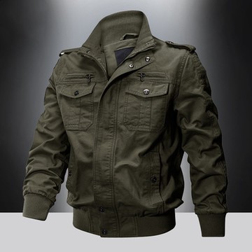 [巴黎精品] 軍裝外套派克服--棉質工裝寬鬆純色男夾克3色a1fa72