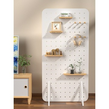 客制化 實木洞洞板屏風 日係屏風 屏風隔間 客廳移動式屏風 入戶玄關落地收納辦公室隔斷墻 一片式屏風隔板