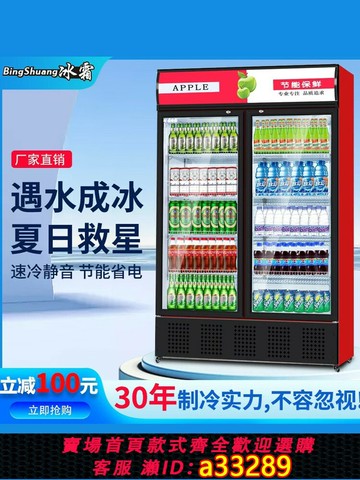 {可打統編 超低價}冰霜飲料展示柜冷藏單雙開門冰箱商用啤酒水柜超市保鮮柜立式冰柜