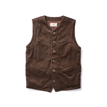 French Corduroy Hunting Vest - 咖啡色 Brown