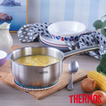 THERMOS膳魔師不鏽鋼直柄牛奶鍋雪平鍋湯鍋18cm(MLK-S18)