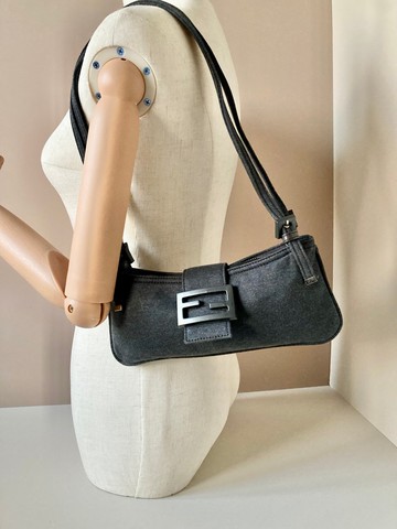【特選貨品】中古二手Fendi灰色腋下單肩側背揹挎法棍小包手袋