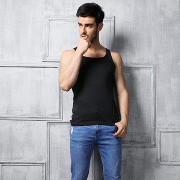 【MORINO】抗菌防臭速乾背心 (黑色)