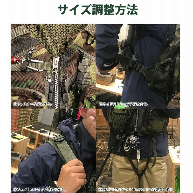 フィッシングベスト フローティングベスト ショア 通気性 メンズ