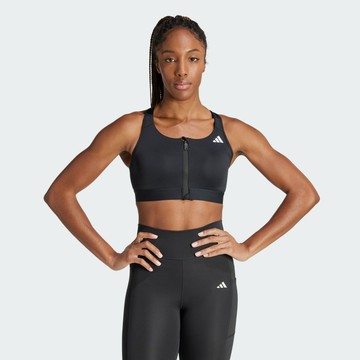 【ADIDAS】PWRCT MS ZIP 運動內衣 女 中強度 黑色-IX4939
