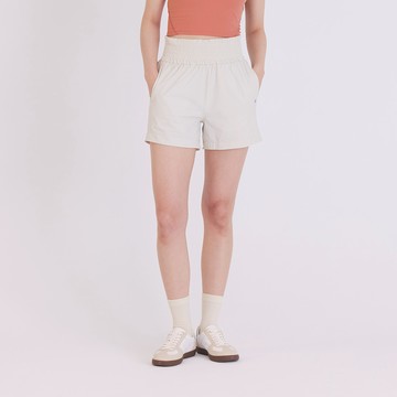 寬鬆涼感運動短褲-燕麥白