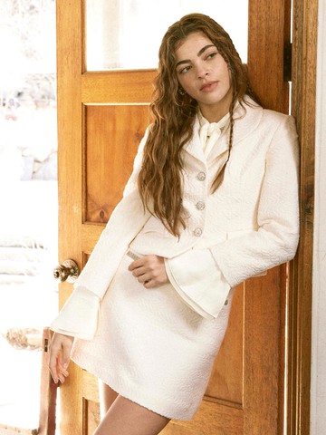 Jacquard Wool Blend Blazer