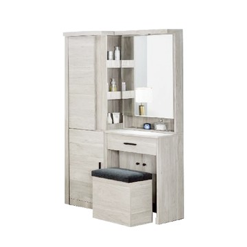 ASSARI-音笛雅3.4尺化妝桌椅組(寬101x深40x高172cm)