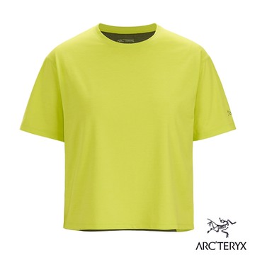 【Arcteryx 始祖鳥官方直營】女 Taema Crop 快乾短袖圓領衫 糧草綠/音速綠