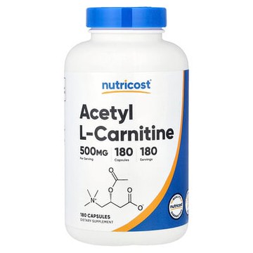 Nutricost, 乙醯左旋肉鹼，500 毫克，180 粒膠囊