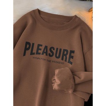 320g重磅套頭衛衣男2025新款秋冬季潮流圓領無帽加絨加厚長袖t恤