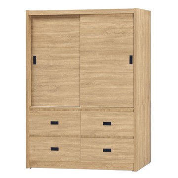 【MUNA 家居】147型5X7尺四抽衣櫥/共兩色梧桐色