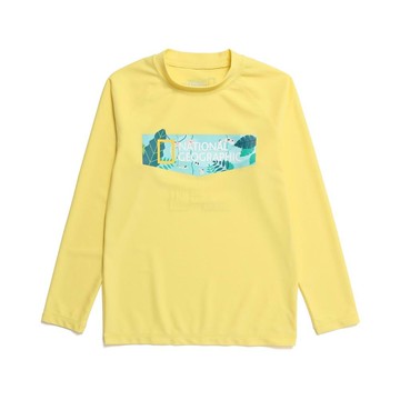 童裝 圖案LOGO 長袖防曬衣 - 黃色