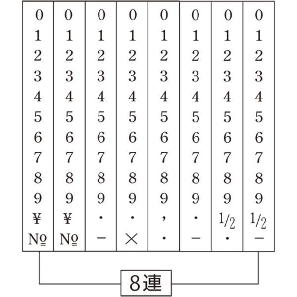 サンビー 回転印 欧文4号8連 TK048 明朝体〔×3セット〕