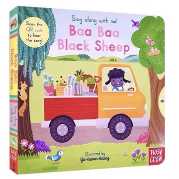 送音視頻「Baa Baa Black Sheep」聽唱玩童謠遊戲書 厚紙板書 操作機關書 推拉書 轉轉書  互動式繪本