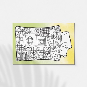 Bed Time Coloring 可塗色軋型貼紙