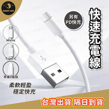 蝦皮隔日到貨【台灣現貨免運 快速充電線】PD快充線 Type C充電線 Micro Usb傳輸線 短線2米 適用安卓苹果