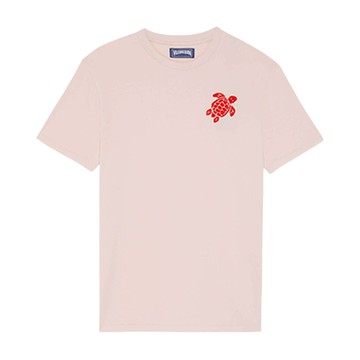 Portisol 海龜刺繡 有機棉 T 恤（珊瑚粉、M）