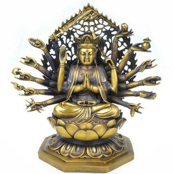 佛像 宗教擺件 家居擺件特價大號純銅千手觀音佛像擺件 家居工藝品裝飾品風水擺設禮品