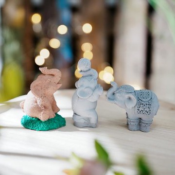 卡通造型大象3D模具蛋糕工具硅膠肥皂模具水泥香薰石膏混凝土蠟燭