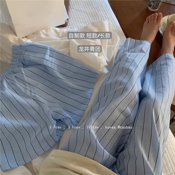 3fter自制新款：長褲/短褲 條紋洗后舒服薄款春夏睡褲居家褲少女