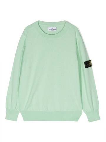 Stone Island Junior - logo-patch cotton sweatshirt - kids - Cotton - 6 yrs - Green