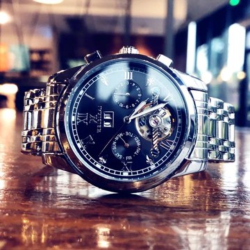 2024新款潮流手表男士全自動機械表男腕表鏤空夜光防水時尚多功能