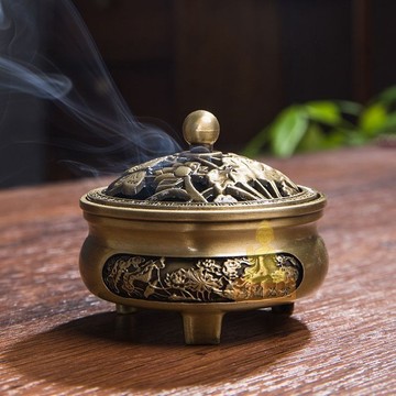 免運🔥香薰合金三足香爐 龍鳳蓋香薰打篆 禮品送人 招財轉運平安辟邪擋災 高檔香爐 居家香薰爐 供佛香爐 檀香爐 薰香
