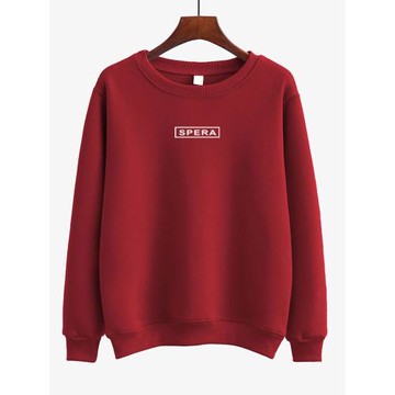 酒紅2025新款加絨加厚慵懶風圓領銀狐絨衛衣女秋長袖寬松時尚外套