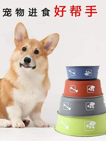 不銹鋼防滑防打翻狗食盆狗盆貓盆水碗兩用狗食盆大型犬金毛寵物碗【淘夢屋】