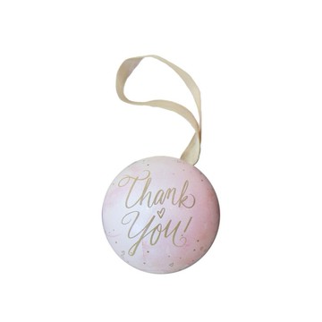 粉色燙金禮物鐵球 / 禮物盒 婚禮小物 喜糖盒 包裝盒 圓球【B&B幸福雜貨】