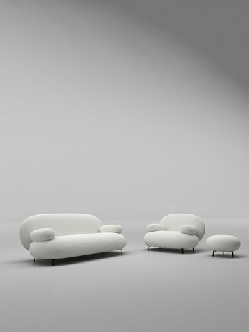 優樂悅~沙發客廳小戶型北歐網紅羊羔絨奶油色異形輕奢雙人布藝云朵小臥室