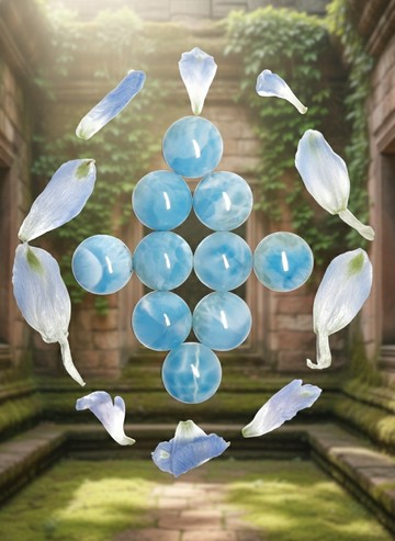 拉利瑪精品AAA級圓形裸石3600-1~10號 (Larimar) ~永保青春的護身符 拉利瑪裸石