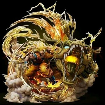 E哥❤現貨龍拳爆發七龍珠超級賽亞人龍拳超三悟空模型場景擺件手辦動漫潮玩預售