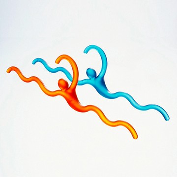 yeduo｜運動造型衣架－游泳(橘+藍)