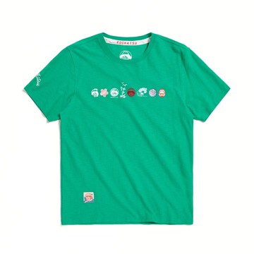 江戶勝 日系 男裝 經典多圖刺繡印花短袖T恤(綠色) #上衣#短袖