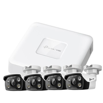 TP-Link 組合 VIGI NVR1104H-4P 4路主機+VIGI C350 VIGI 5MP 戶外全彩槍型網路攝影機*4 昌運監視器