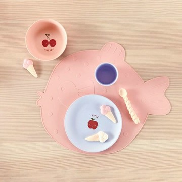 OYOY MINI 矽膠餐墊 - Little Finn - 玫瑰粉