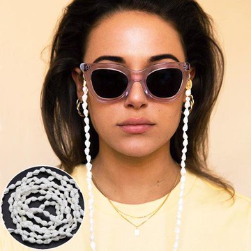 seoul show首爾秀 小海螺串珠兩用口罩掛繩鏈墨鏡平光眼鏡鍊老花近視防丟鍊