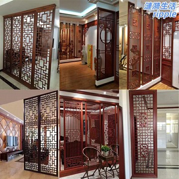 【新中式玄關】實木屏風 隔斷 花格 鏤空屏風 木格柵 背景牆 座屏 入戶玄關隔斷 客廳書房分區 現代簡約設計
