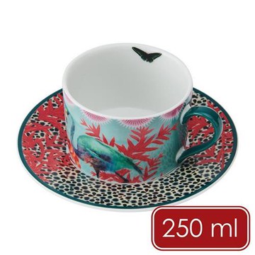 《Mikasa》Sarah Arnett瓷製杯碟組(蝶舞鶴250ml) | 咖啡杯 下午茶杯 英式午茶 杯盤 茶杯 茶碟