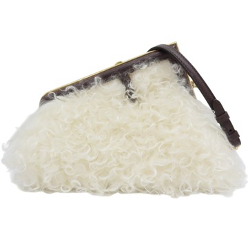 FENDI 芬迪 白色 毛絨 First 肩背包 8BP129 【二手名牌BRAND OFF】