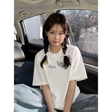 🔥100%重磅純棉 趣味貓咪 M-6XL 大尺碼女裝 短袖上衣女 純棉t恤 短袖t桖 寬鬆上衣 顯瘦遮肉 女裝